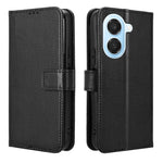 For Honor Play 80 Plus 5G / Honor X7e 4G Leather Wallet Case with Strap Diamond Texture Phone Cover
