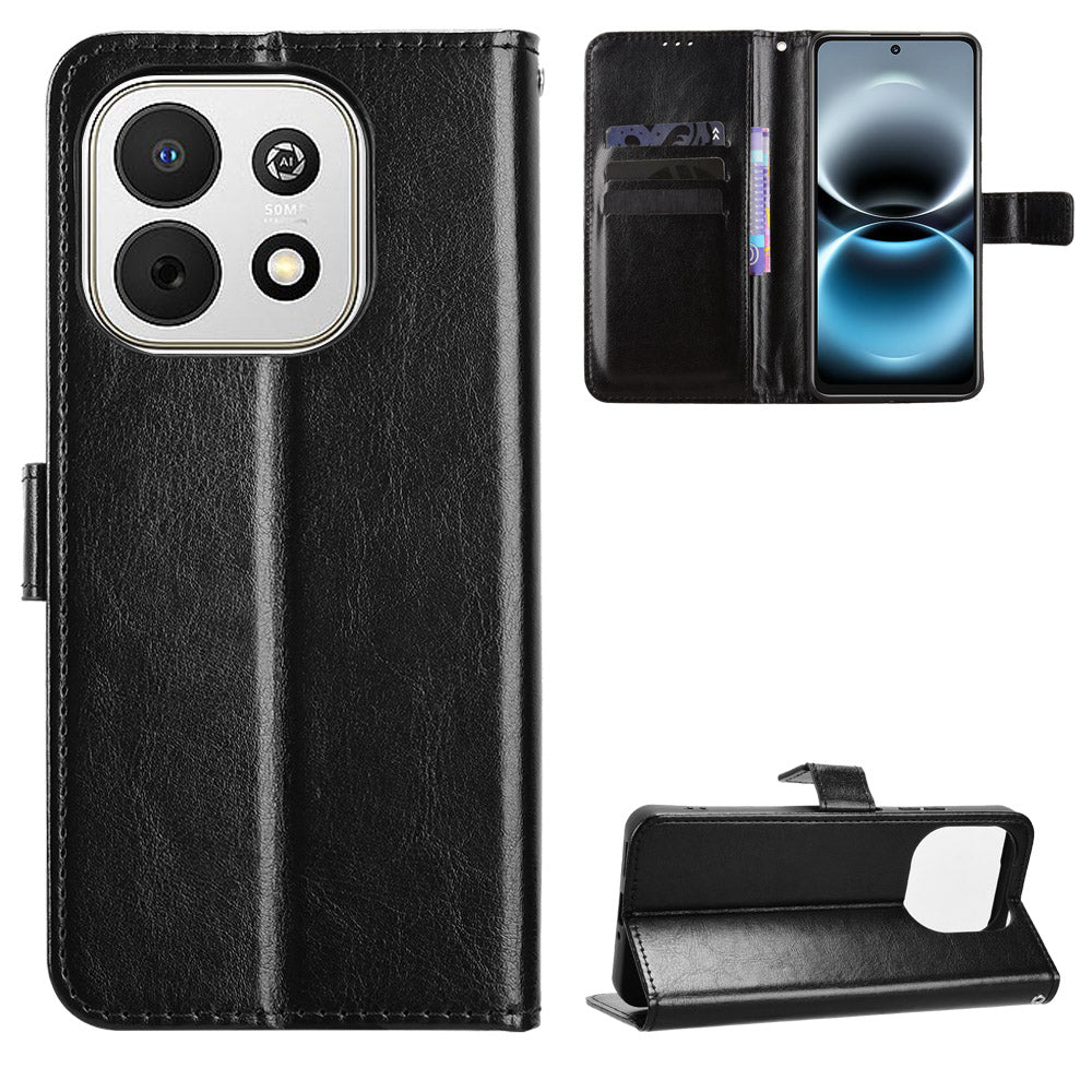For Huawei Enjoy 90 / Huawei Enjoy 90 Plus / Huawei nova Y74 4G PU Leather Case with Strap Crazy Horse Texture Phone Wallet Cover