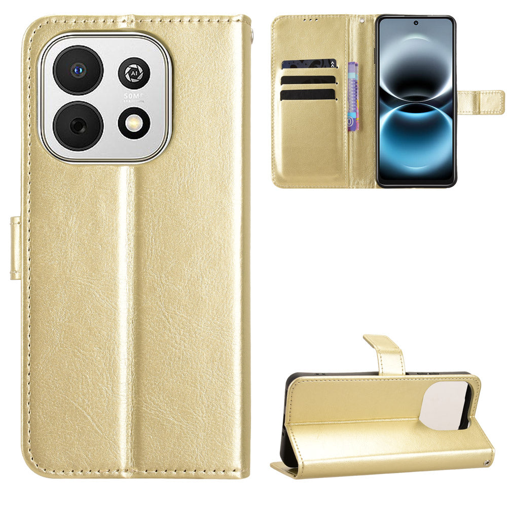 For Huawei Enjoy 90 / Huawei Enjoy 90 Plus / Huawei nova Y74 4G PU Leather Case with Strap Crazy Horse Texture Phone Wallet Cover