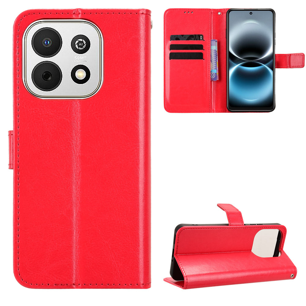 For Huawei Enjoy 90 / Huawei Enjoy 90 Plus / Huawei nova Y74 4G PU Leather Case with Strap Crazy Horse Texture Phone Wallet Cover
