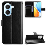 For Honor Play 80 Plus 5G / Honor X7e 4G PU Leather Case with Strap Crazy Horse Texture Phone Wallet Cover