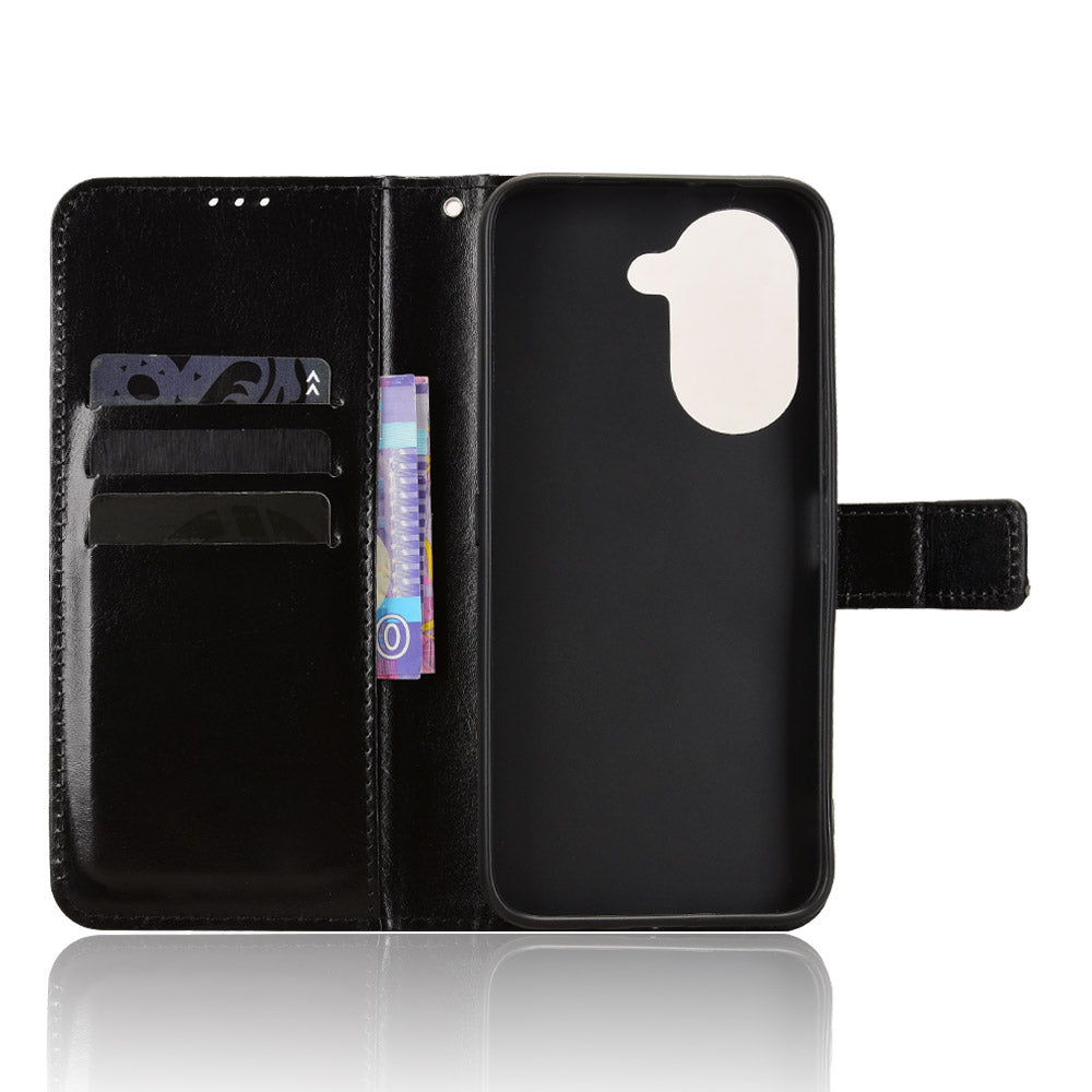 For Honor Play 80 Plus 5G / Honor X7e 4G PU Leather Case with Strap Crazy Horse Texture Phone Wallet Cover