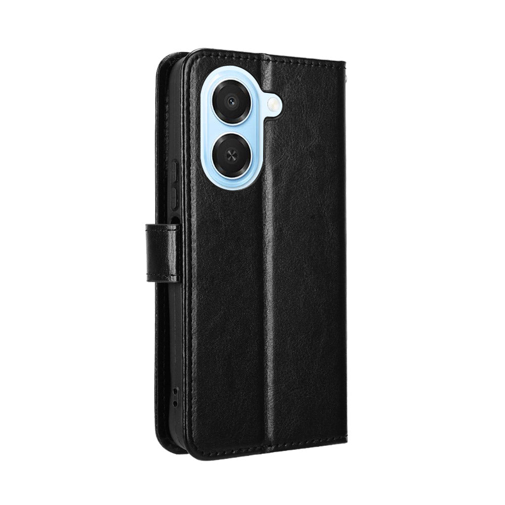 For Honor Play 80 Plus 5G / Honor X7e 4G PU Leather Case with Strap Crazy Horse Texture Phone Wallet Cover