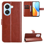 For Honor Play 80 Plus 5G / Honor X7e 4G PU Leather Case with Strap Crazy Horse Texture Phone Wallet Cover
