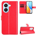 For Honor Play 80 Plus 5G / Honor X7e 4G PU Leather Case with Strap Crazy Horse Texture Phone Wallet Cover