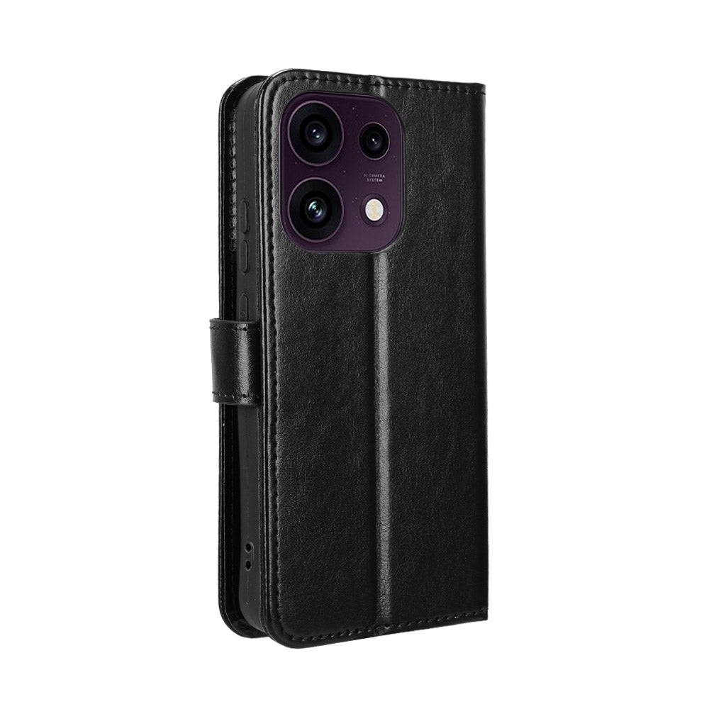 Oppo Reno16 FS 5G / Oppo Reno16 F 5G PU-lædercover med rem, Crazy Horse-tekstur, sammenfoldeligt mobilcover