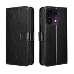 Oppo Reno16 FS 5G / Oppo Reno16 F 5G PU-lædercover med rem, Crazy Horse-tekstur, sammenfoldeligt mobilcover