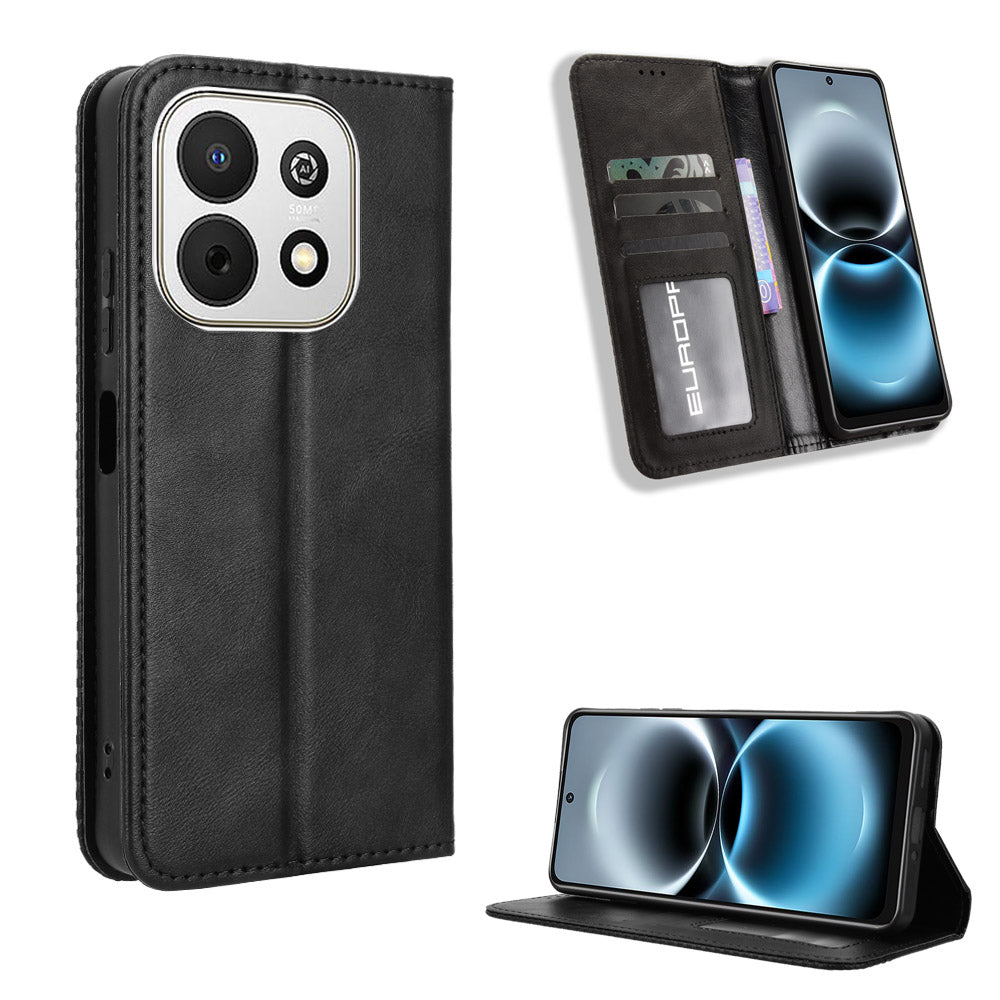 For Huawei Enjoy 90 / Huawei Enjoy 90 Plus / Huawei nova Y74 4G Leather Case Wallet Stand Retro Texture Phone Cover