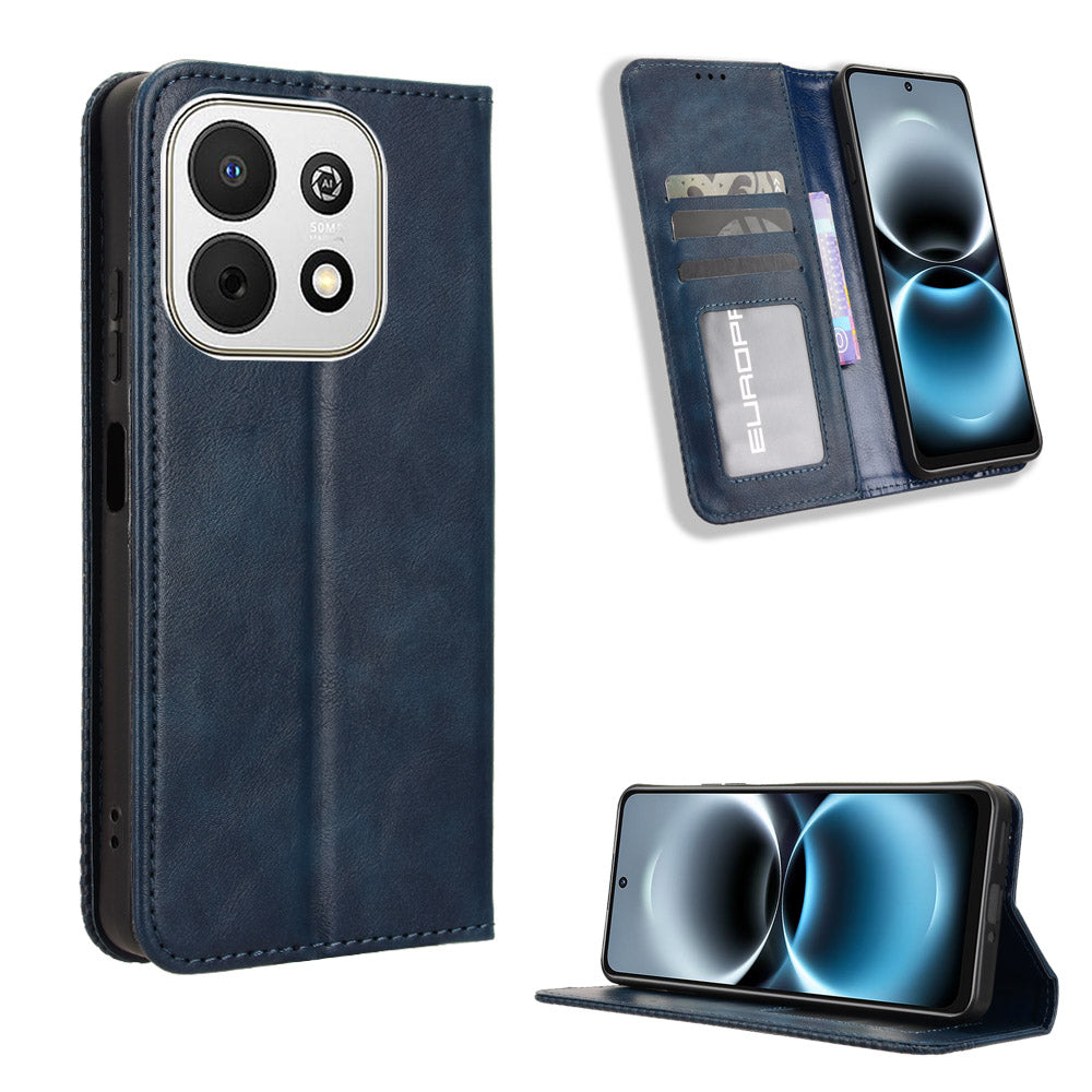 For Huawei Enjoy 90 / Huawei Enjoy 90 Plus / Huawei nova Y74 4G Leather Case Wallet Stand Retro Texture Phone Cover