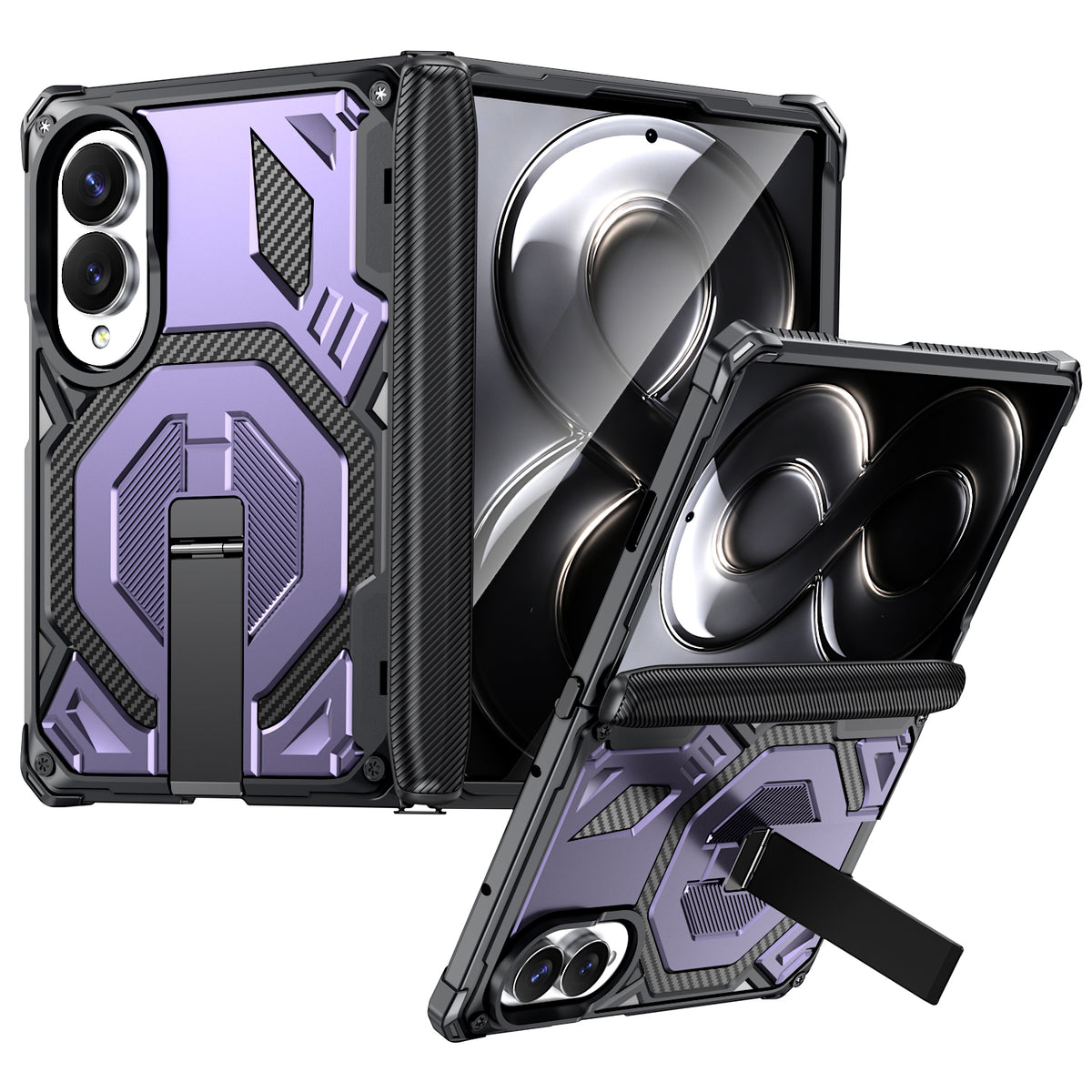 Til Samsung Galaxy Z Fold8 Magnetisk Etui TPU + PC Støtteben Telefoncover Faldsbeskyttelse