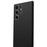 For Samsung Galaxy S26 Ultra Magnetic Case Imprinted Geometric Pattern Leather Coated PC + TPU Phone Cover