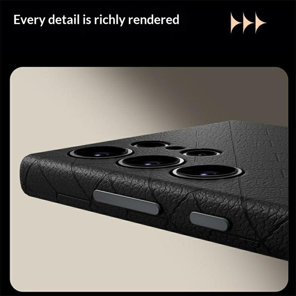 For Samsung Galaxy S26 Ultra Magnetic Case Imprinted Geometric Pattern Leather Coated PC + TPU Phone Cover
