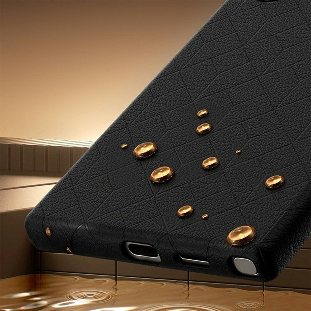 For Samsung Galaxy S26 Ultra Magnetic Case Imprinted Geometric Pattern Leather Coated PC + TPU Phone Cover