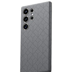 For Samsung Galaxy S26 Ultra Magnetic Case Imprinted Geometric Pattern Leather Coated PC + TPU Phone Cover
