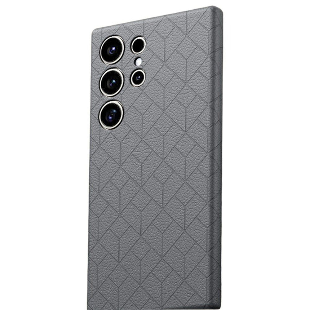 Samsung Galaxy S26 Ultra Magnetiskt Skal Präglat Geometriskt Mönster Läderbelagt PC + TPU mobilskal