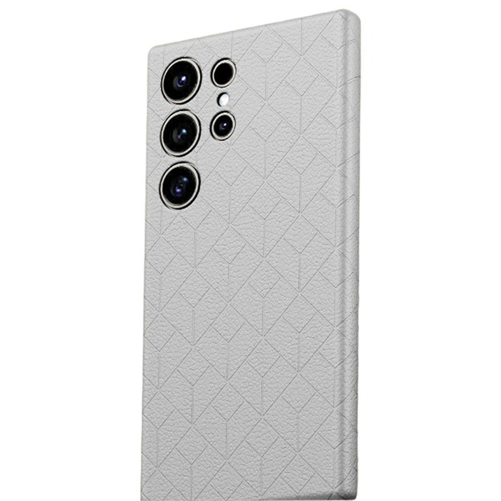 Samsung Galaxy S26 Ultra Magnetiskt Skal Präglat Geometriskt Mönster Läderbelagt PC + TPU mobilskal
