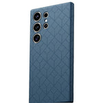 For Samsung Galaxy S26 Ultra Magnetic Case Imprinted Geometric Pattern Leather Coated PC + TPU Phone Cover