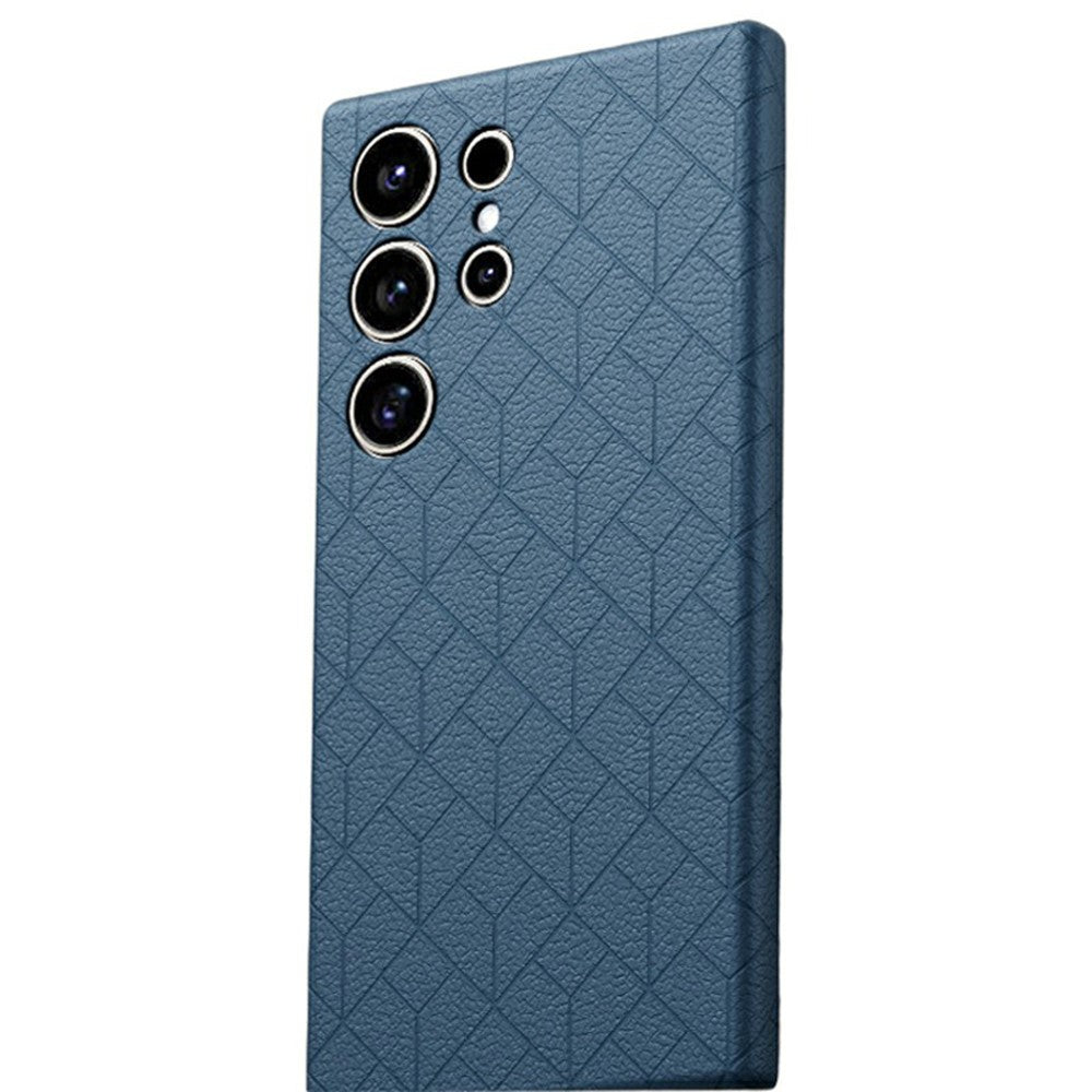 For Samsung Galaxy S26 Ultra Magnetic Case Imprinted Geometric Pattern Leather Coated PC + TPU Phone Cover