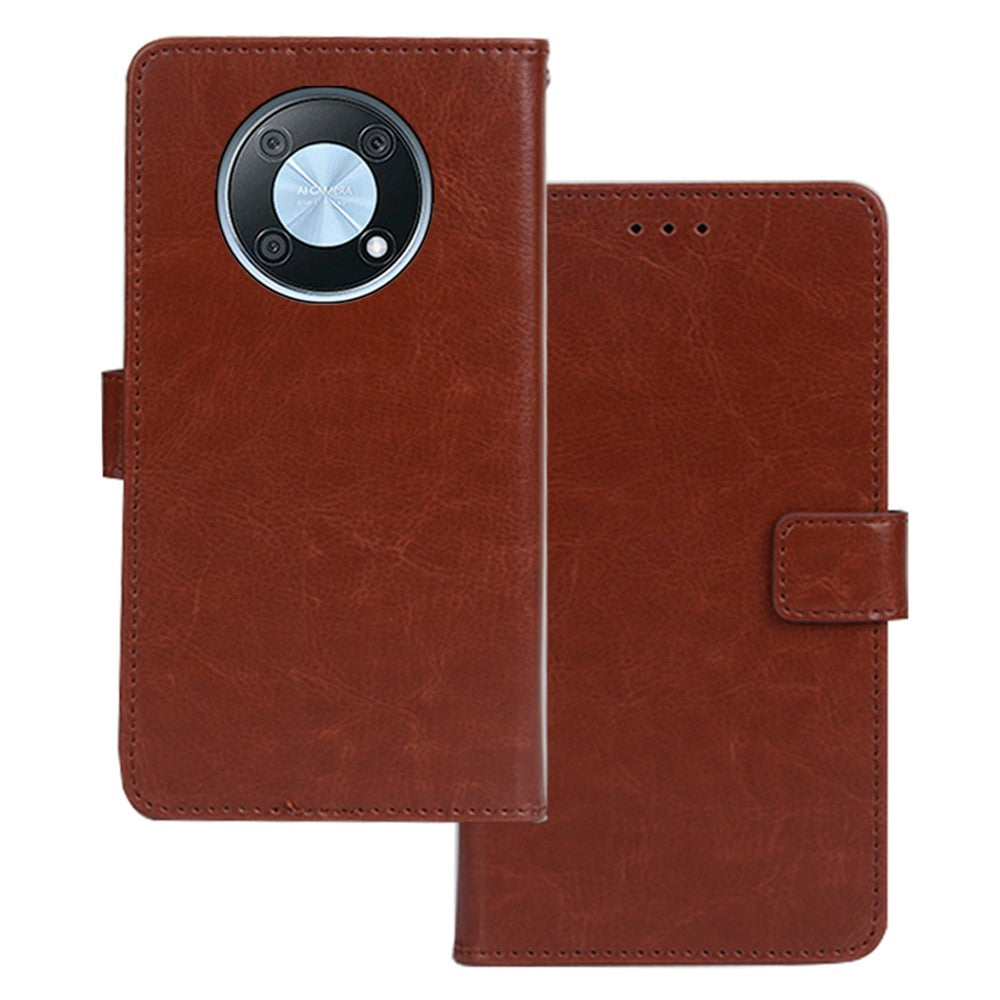IDEWEI For Huawei nova Y90 4G Crazy Horse Texture Wallet Stand Phone Case PU Leather Anti-scratch Cover