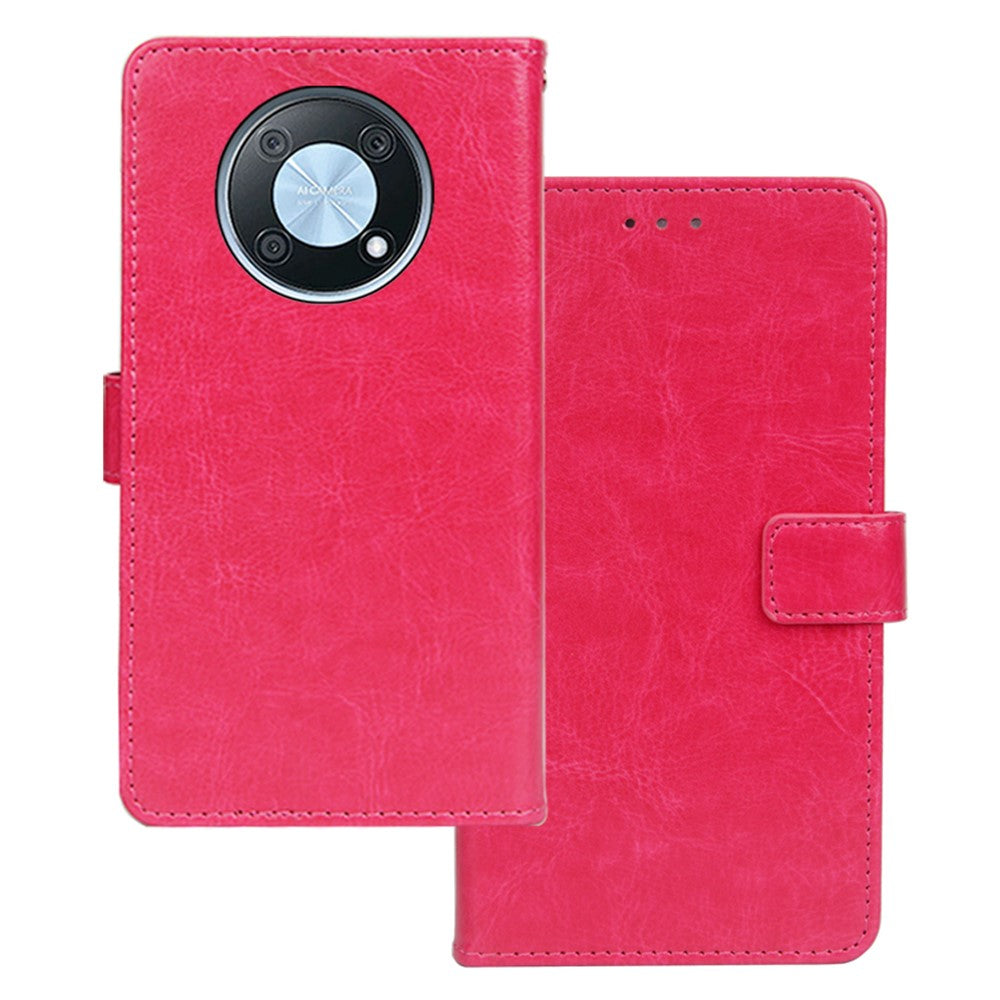 IDEWEI For Huawei nova Y90 4G Crazy Horse Texture Wallet Stand Phone Case PU Leather Anti-scratch Cover