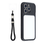 For iPhone 16 Pro Max Case Large Window TPU + PC Rubberized Phone Cover with Wrist Strap