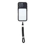 For iPhone 16 Pro Max Case Large Window TPU + PC Rubberized Phone Cover with Wrist Strap