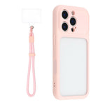 For iPhone 16 Pro Max Case Large Window TPU + PC Rubberized Phone Cover with Wrist Strap