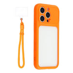 For iPhone 16 Pro Max Case Large Window TPU + PC Rubberized Phone Cover with Wrist Strap