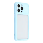 For iPhone 15 Pro Case Large Window TPU + PC Rubberized Phone Cover with Wrist Strap