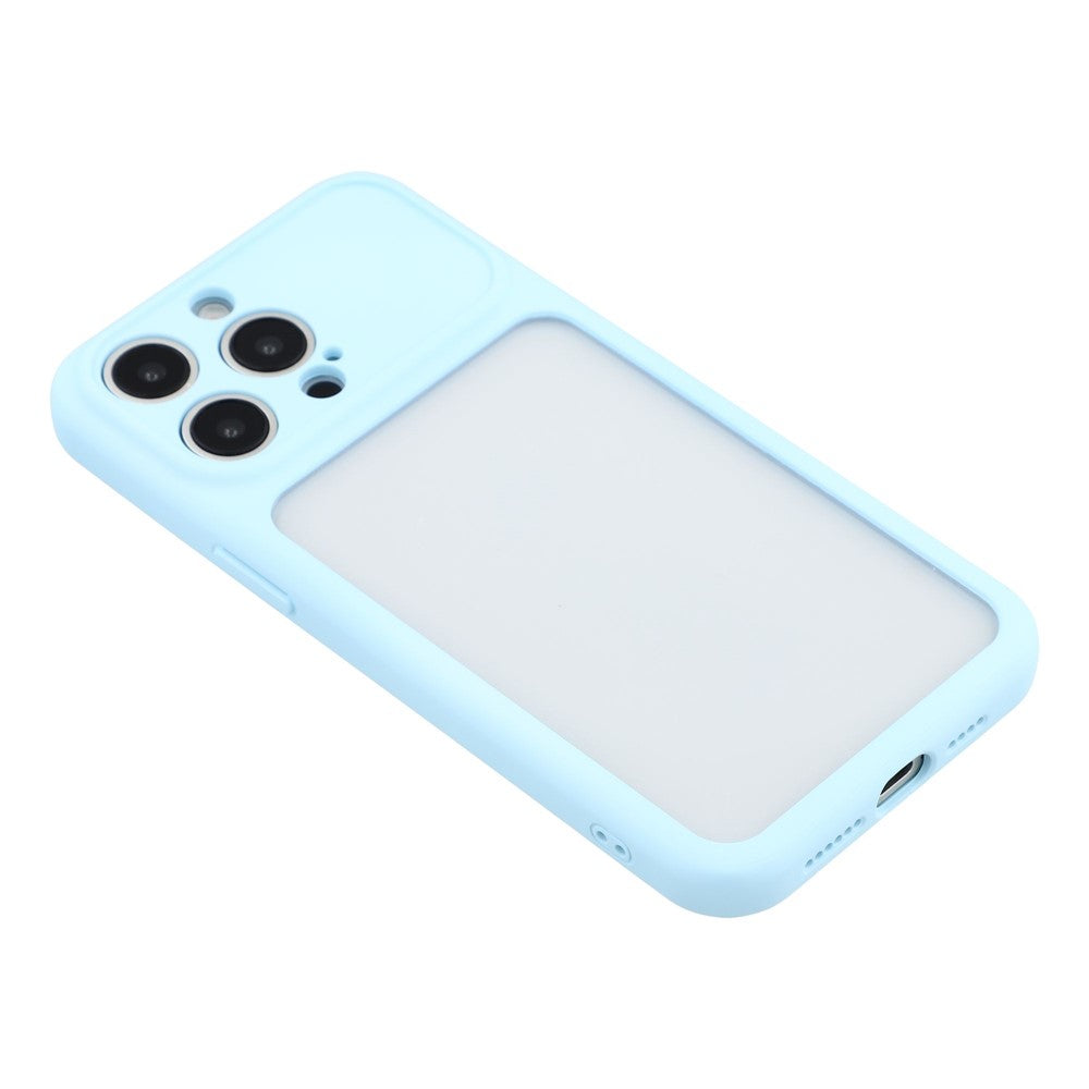 For iPhone 15 Pro Case Large Window TPU + PC Rubberized Phone Cover with Wrist Strap
