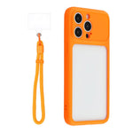 For iPhone 15 Pro Case Large Window TPU + PC Rubberized Phone Cover with Wrist Strap