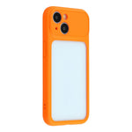 For iPhone 15 Case Large Window TPU + PC Rubberized Phone Cover with Wrist Strap