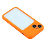 For iPhone 15 Case Large Window TPU + PC Rubberized Phone Cover with Wrist Strap