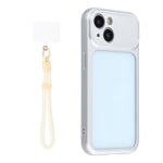 For iPhone 15 Case Large Window TPU + PC Rubberized Phone Cover with Wrist Strap