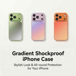 For iPhone 17 Pro Max Case PU Leather + PC + TPU Gradient Anti-fingerprint Matte Back Cover