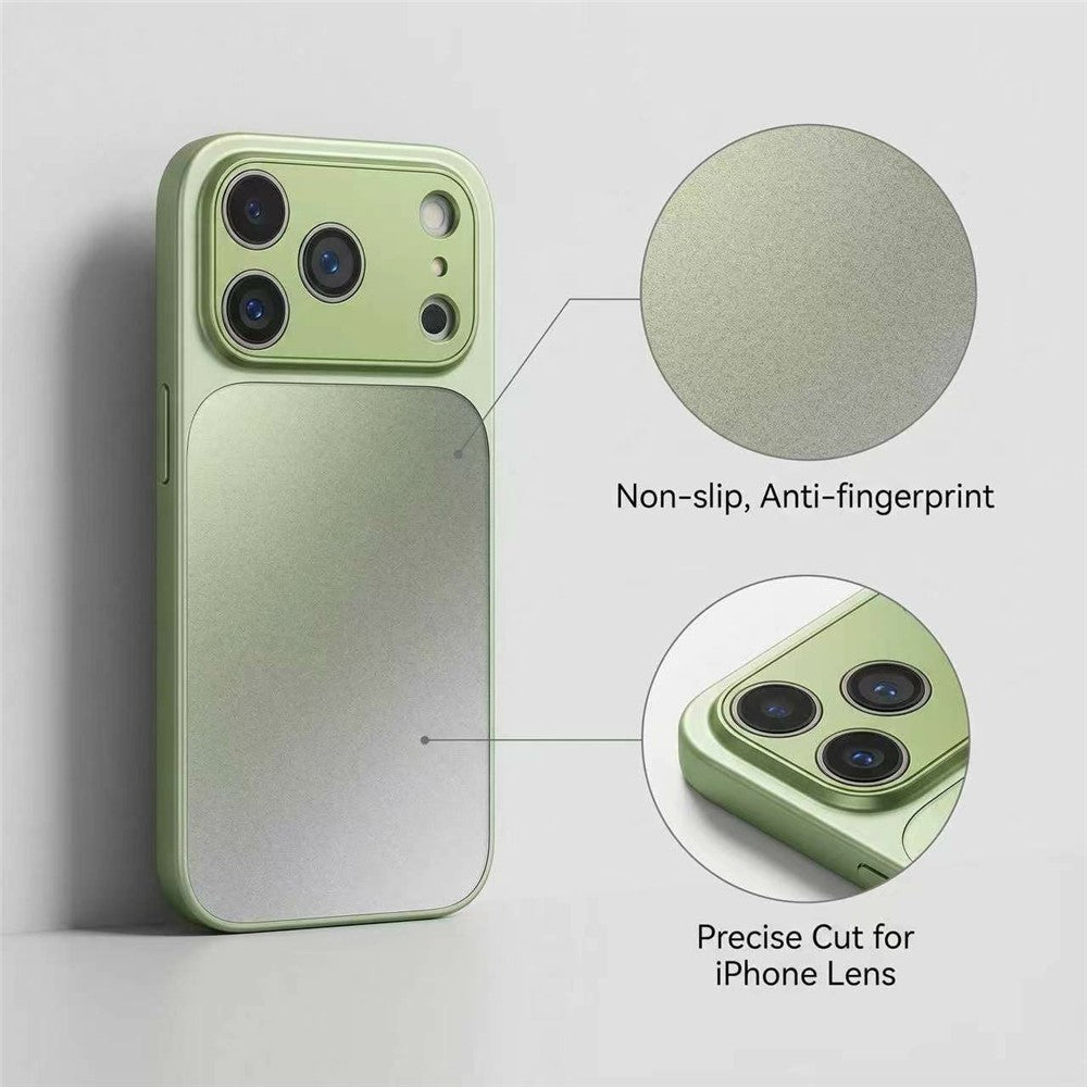 For iPhone 17 Pro Max Case PU Leather + PC + TPU Gradient Anti-fingerprint Matte Back Cover