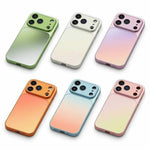 For iPhone 17 Pro Max Case PU Leather + PC + TPU Gradient Anti-fingerprint Matte Back Cover