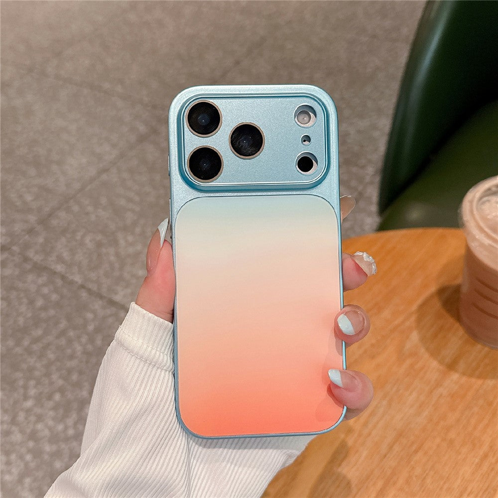 For iPhone 17 Pro Max Case PU Leather + PC + TPU Gradient Anti-fingerprint Matte Back Cover
