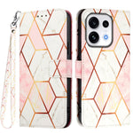 For Oppo Reno16 5G (Global) Case with Strap Marble Pattern Leather Phone Cover Card Holder