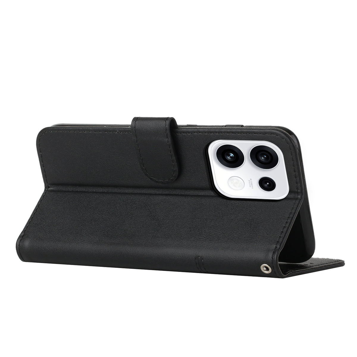 For Oppo Reno16 Pro 5G (Global) / Reno16 5G (Global) Leather Phone Case Foldable Stand Wallet Flip Cover with Strap
