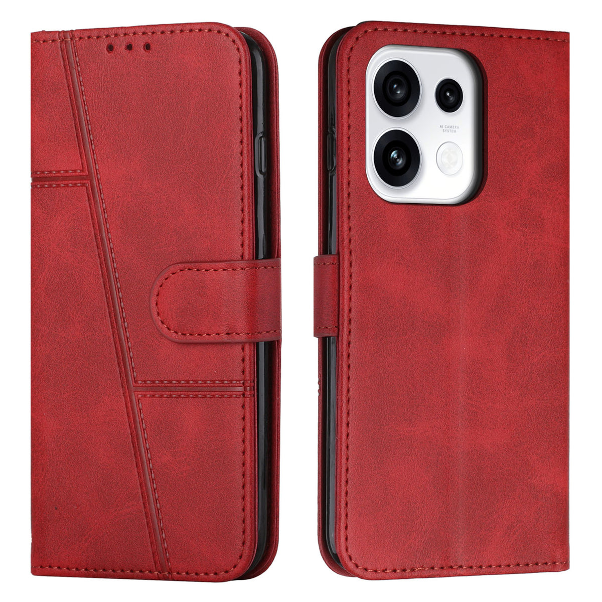 For Oppo Reno16 Pro 5G (Global) / Reno16 5G (Global) Leather Phone Case Foldable Stand Wallet Flip Cover with Strap
