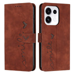 For Oppo Reno16 Pro 5G (Global) / Reno16 5G (Global) Stand Case PU Leather Phone Cover Imprinted Heart Pattern