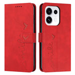 For Oppo Reno16 Pro 5G (Global) / Reno16 5G (Global) Stand Case PU Leather Phone Cover Imprinted Heart Pattern