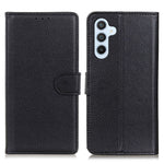 Anti-fall Litchi Texture Phone Case for Samsung Galaxy A34 5G, Stand PU Leather Coated Inner TPU Scratch-resistant Flip Wallet Cover