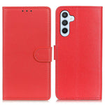 Anti-fall Litchi Texture Phone Case for Samsung Galaxy A34 5G, Stand PU Leather Coated Inner TPU Scratch-resistant Flip Wallet Cover