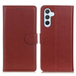 Anti-fall Litchi Texture Phone Case for Samsung Galaxy A34 5G, Stand PU Leather Coated Inner TPU Scratch-resistant Flip Wallet Cover