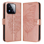 For Xiaomi 17 Max Wallet Case with Wrist Strap Butterfly Imprint Leather Phone Cover