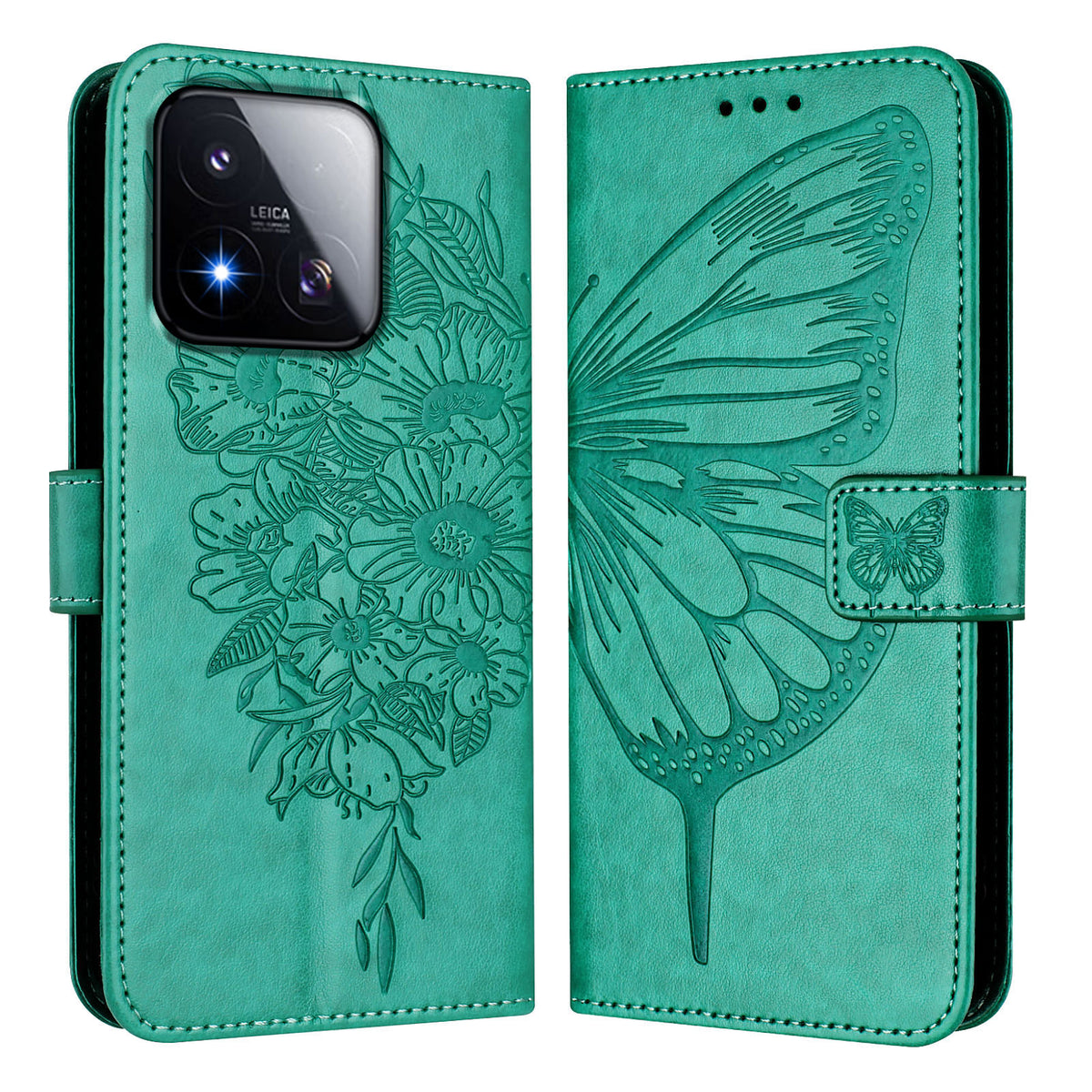 For Xiaomi 17 Max Wallet Case with Wrist Strap Butterfly Imprint Leather Phone Cover