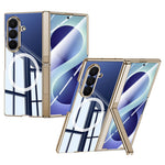 Til Samsung Galaxy Z Fold8 Ultra magnetisk cover med HD klar skærmfilm, hængselstativ elektropletteret PC telefoncover