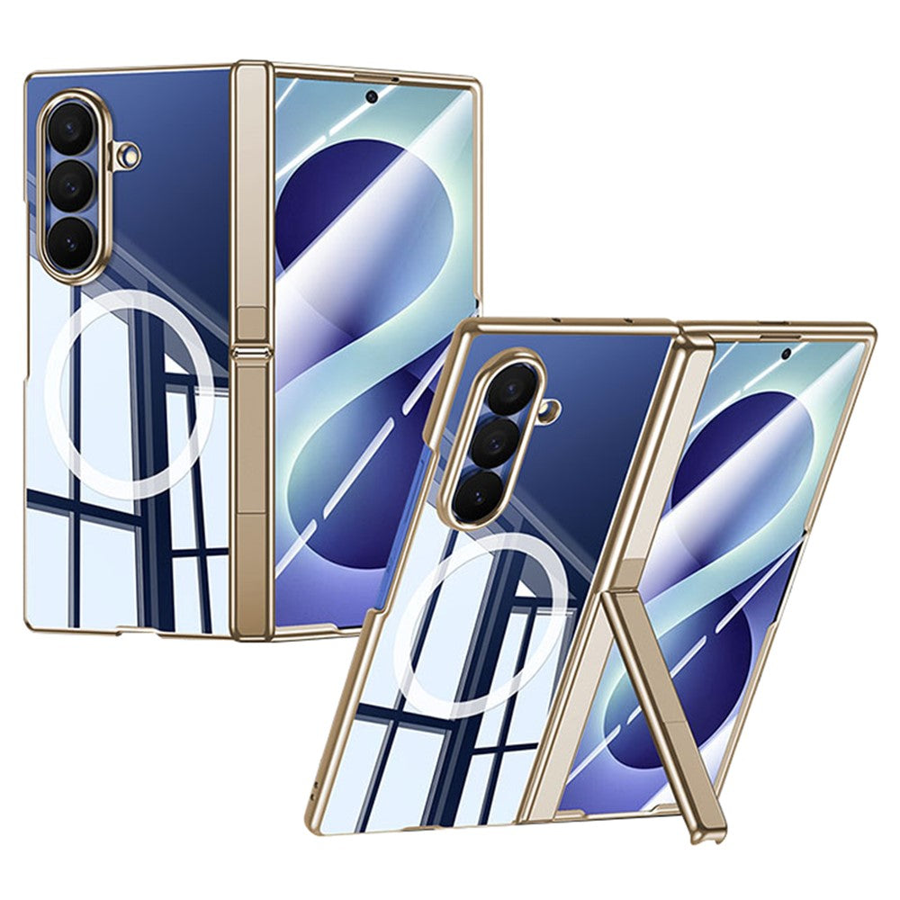 Til Samsung Galaxy Z Fold8 Ultra magnetisk cover med HD klar skærmfilm, hængselstativ elektropletteret PC telefoncover